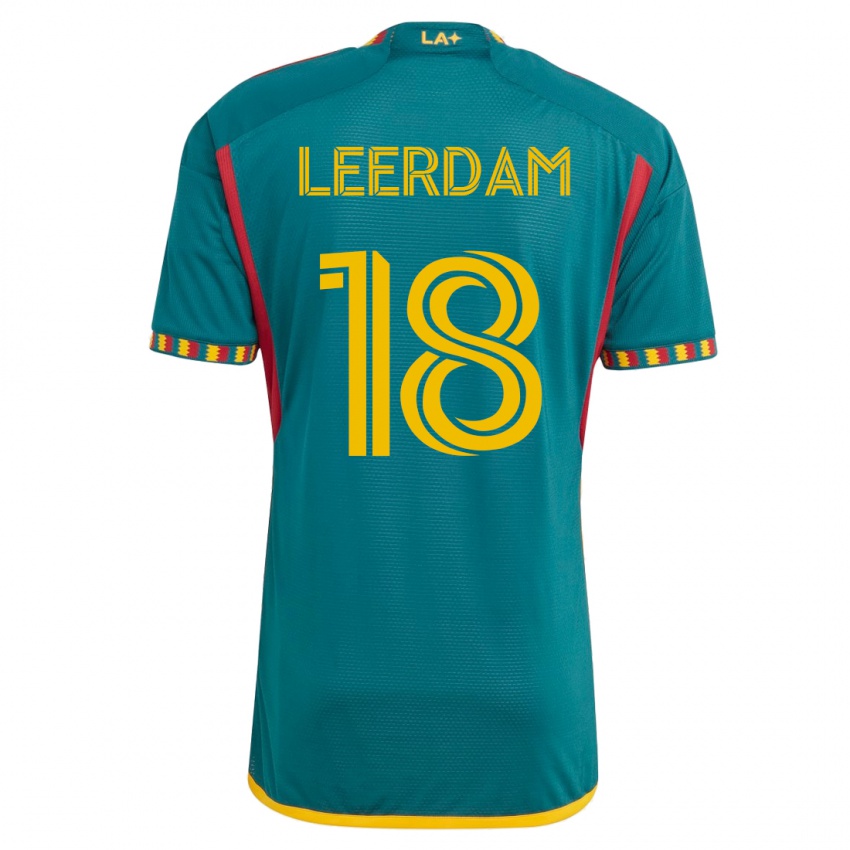 Criança Camisola Kelvin Leerdam #18 Verde Alternativa 2023/24 Camisa