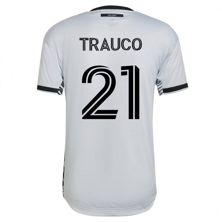 Criança Camisola Miguel Trauco #21 Branco Alternativa 2023/24 Camisa