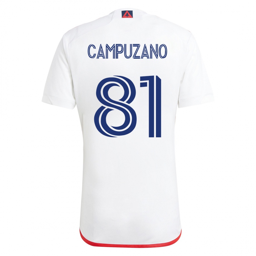 Criança Camisola Nico Campuzano #81 Branco Vermelho Alternativa 2023/24 Camisa