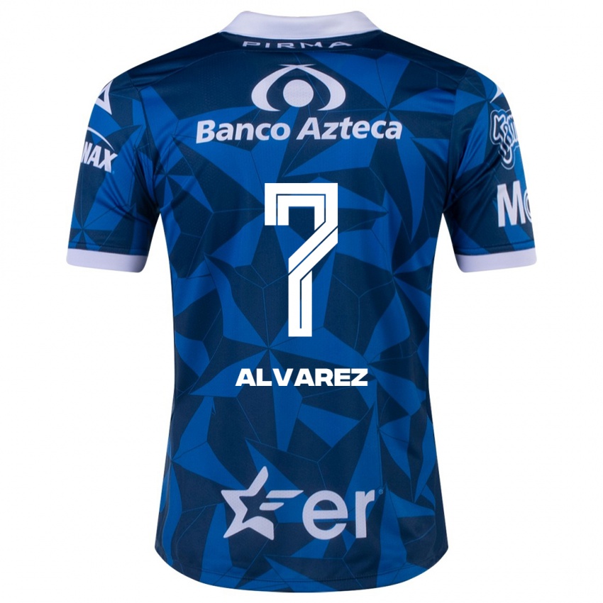 Criança Camisola Daniel Álvarez #7 Azul Alternativa 2023/24 Camisa