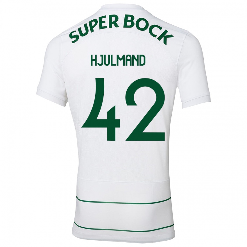 Criança Camisola Morten Hjulmand #42 Branco Alternativa 2023/24 Camisa