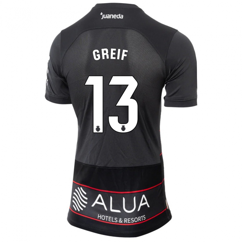 Criança Camisola Dominik Greif #13 Preto Alternativa 2023/24 Camisa