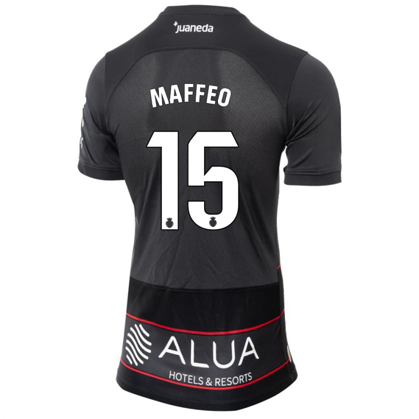 Criança Camisola Pablo Maffeo #15 Preto Alternativa 2023/24 Camisa