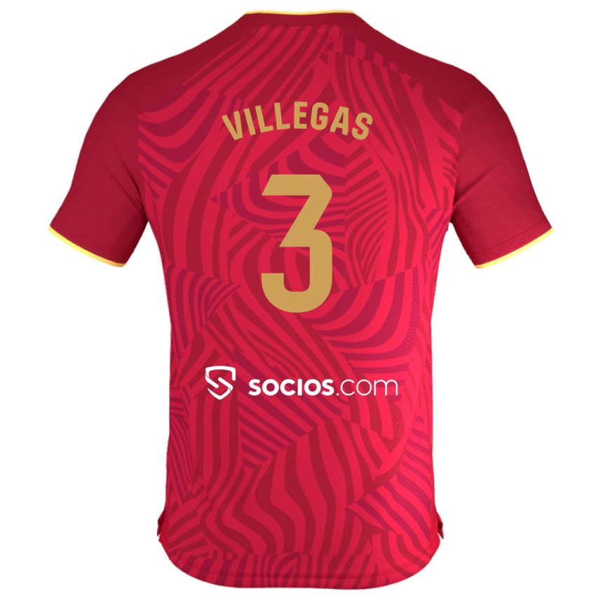 Criança Camisola Juancho Villegas #3 Vermelho Alternativa 2023/24 Camisa