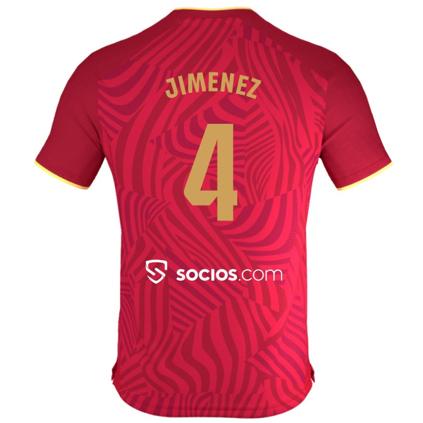 Criança Camisola Diego Jiménez #4 Vermelho Alternativa 2023/24 Camisa