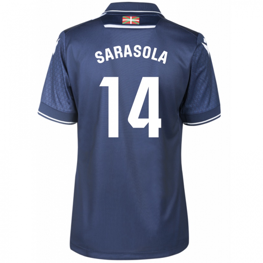 Criança Camisola Izarne Sarasola Beain #14 Marinha Alternativa 2023/24 Camisa