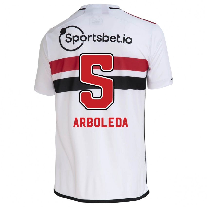 Homem Camisola Robert Arboleda #5 Branco Principal 2023/24 Camisa
