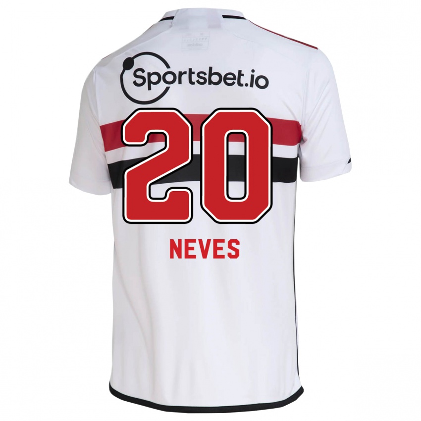 Homem Camisola Gabriel Neves #20 Branco Principal 2023/24 Camisa
