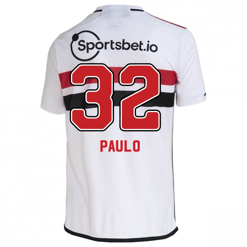 Homem Camisola Marcos Paulo #32 Branco Principal 2023/24 Camisa