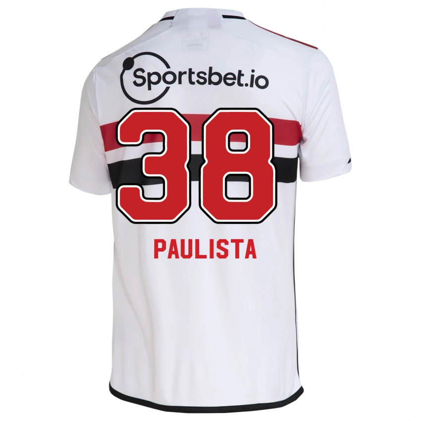 Homem Camisola Caio Paulista #38 Branco Principal 2023/24 Camisa