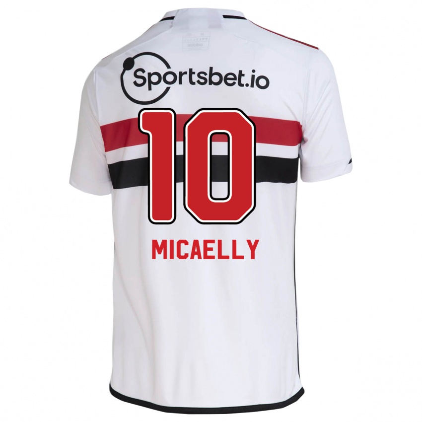 Homem Camisola Micaelly #10 Branco Principal 2023/24 Camisa