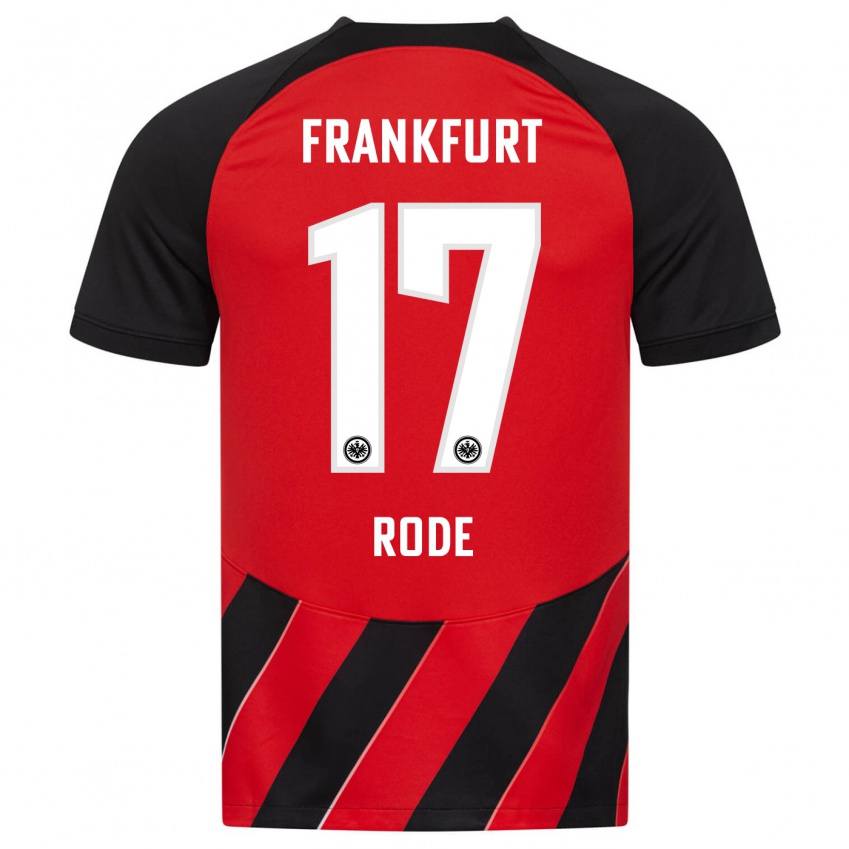 Homem Camisola Sebastian Rode #17 Vermelho Preto Principal 2023/24 Camisa