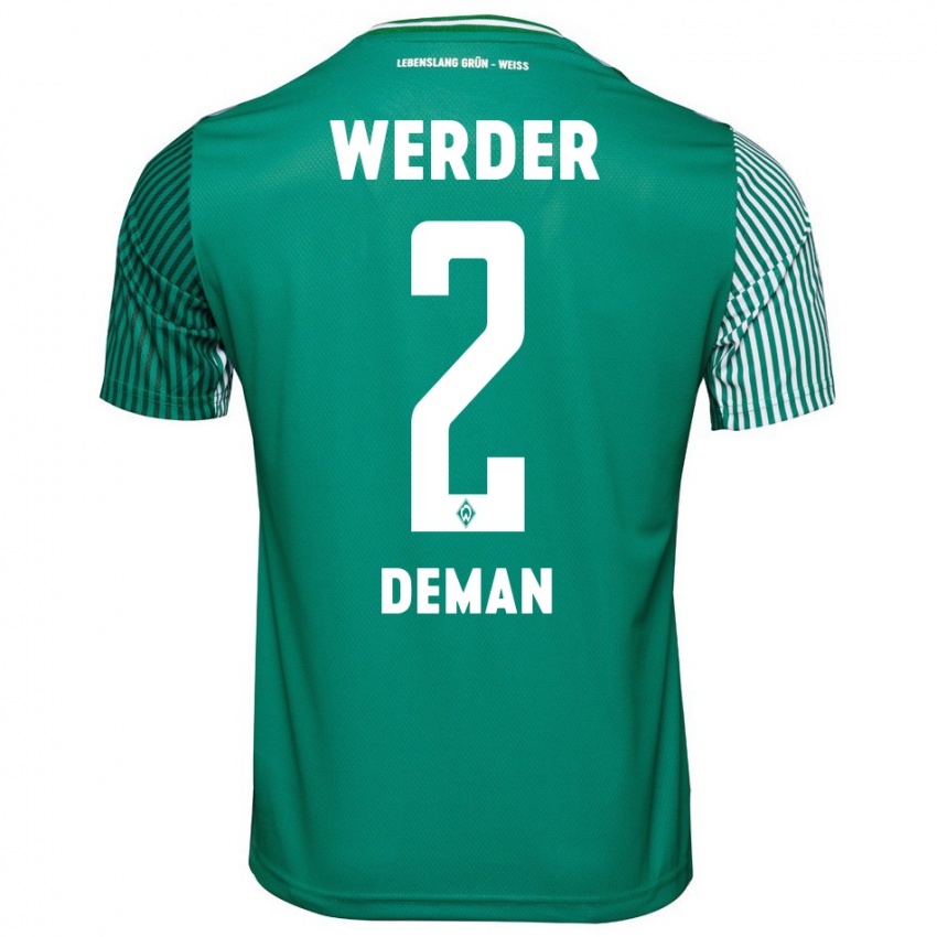 Homem Camisola Olivier Deman #2 Verde Principal 2023/24 Camisa