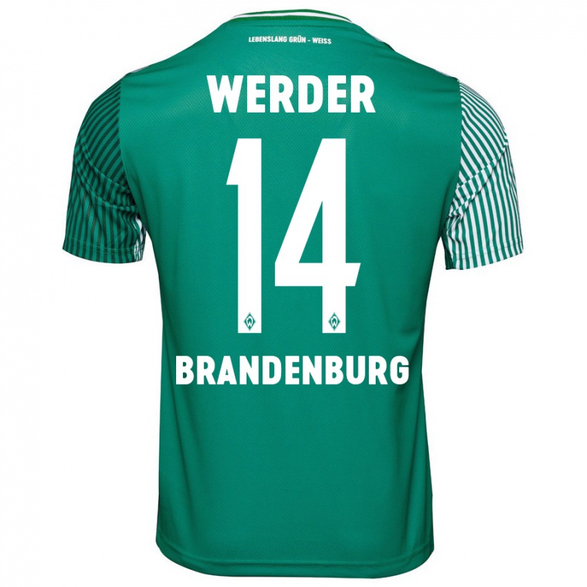 Homem Camisola Michaela Brandenburg #14 Verde Principal 2023/24 Camisa