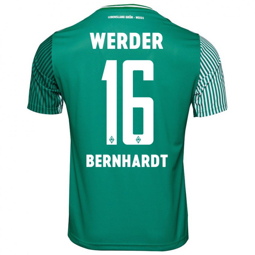 Homem Camisola Emilie Bernhardt #16 Verde Principal 2023/24 Camisa