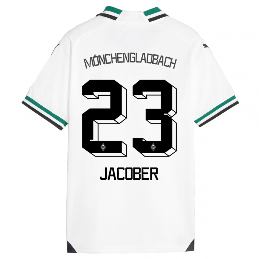 Homem Camisola Magdalena Jacober #23 Branco Verde Principal 2023/24 Camisa