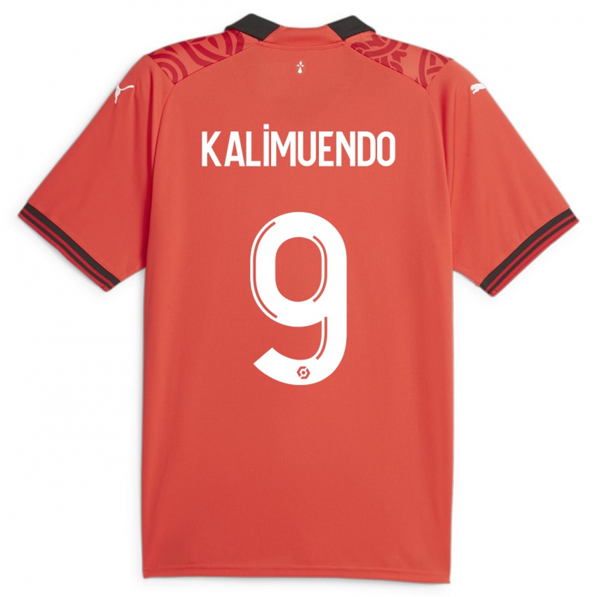 Homem Camisola Arnaud Kalimuendo #9 Vermelho Principal 2023/24 Camisa