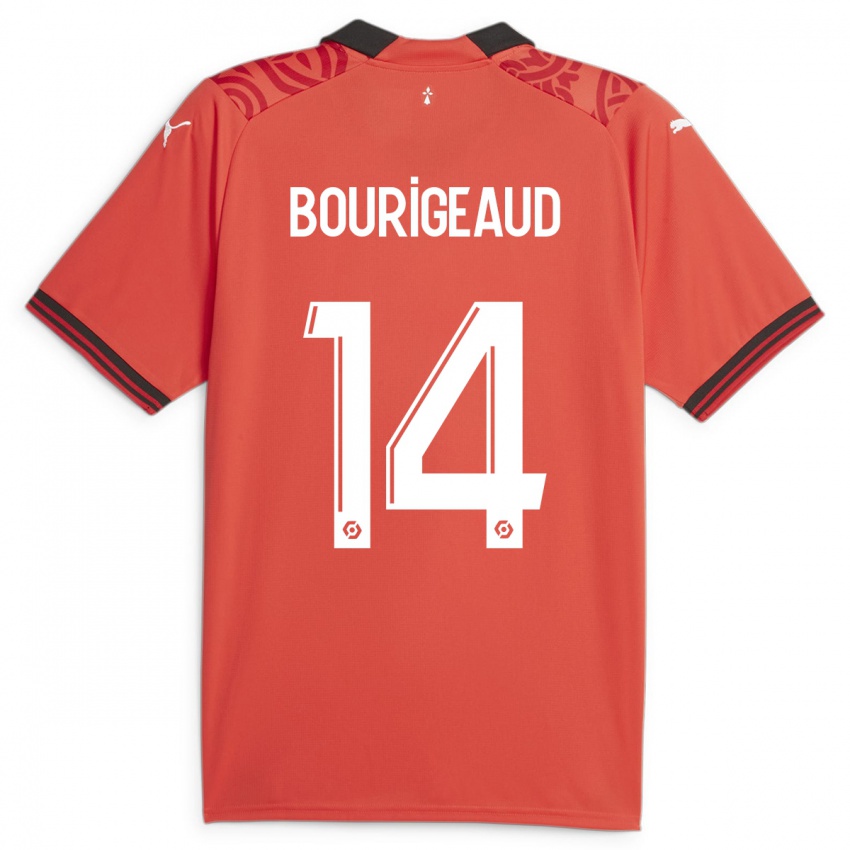 Homem Camisola Benjamin Bourigeaud #14 Vermelho Principal 2023/24 Camisa