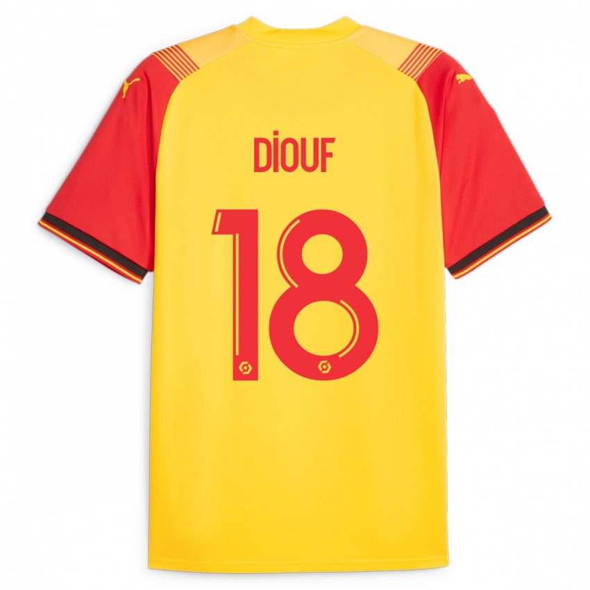 Homem Camisola Andy Diouf #18 Amarelo Principal 2023/24 Camisa