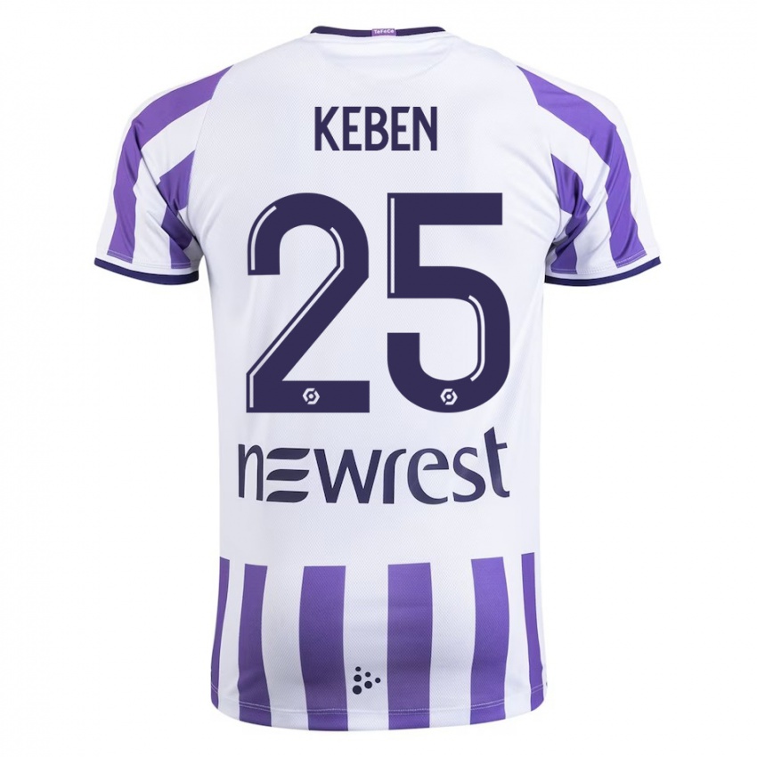 Homem Camisola Kévin Keben #25 Branco Principal 2023/24 Camisa