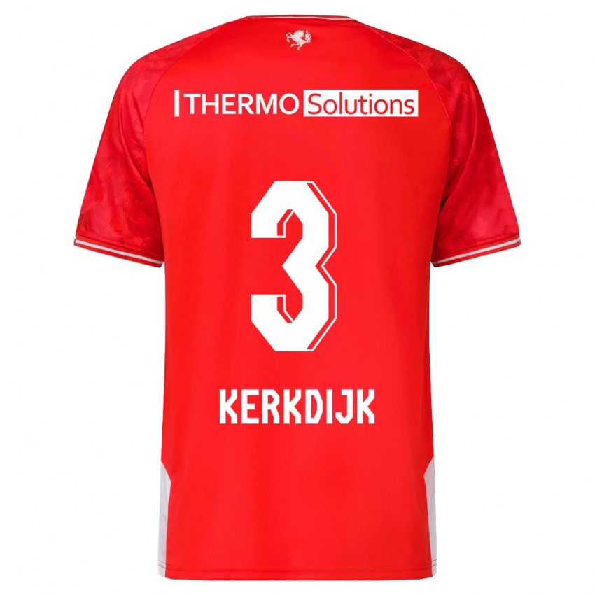 Homem Camisola Danique Kerkdijk #3 Vermelho Principal 2023/24 Camisa