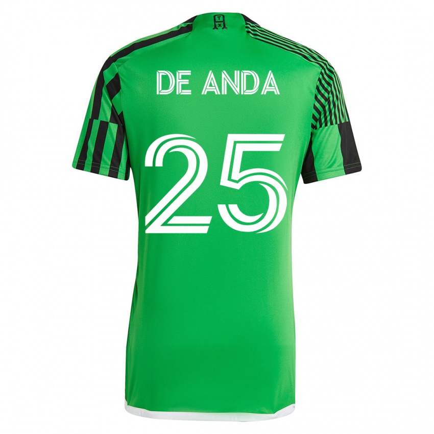 Homem Camisola Anthony De Anda #25 Verde Preto Principal 2023/24 Camisa