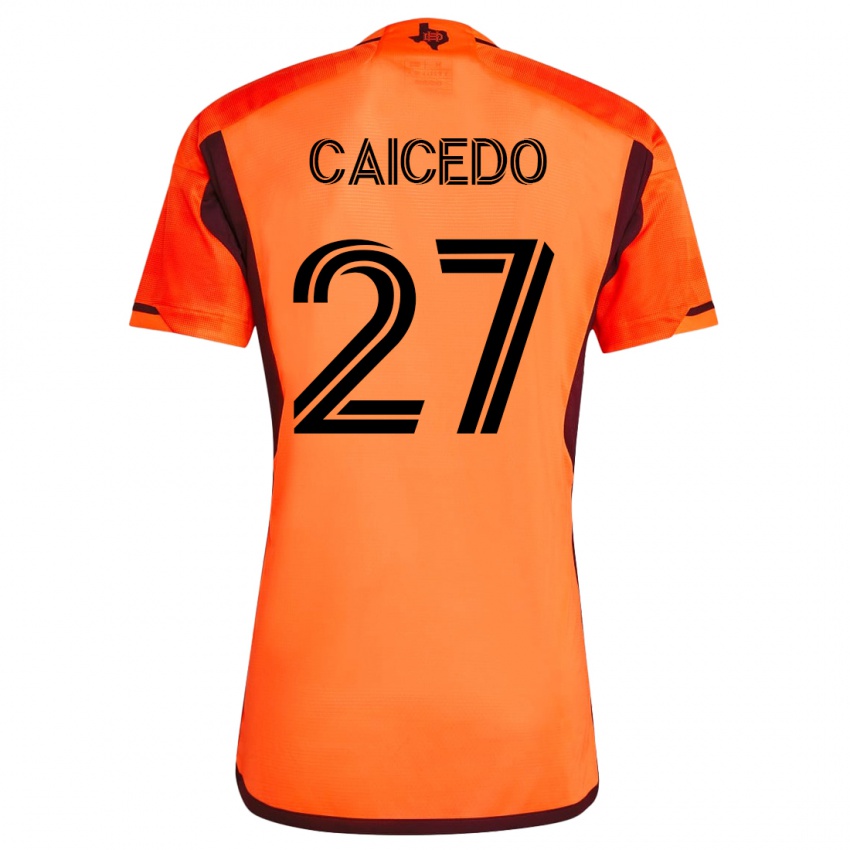 Homem Camisola Luis Caicedo #27 Laranja Principal 2023/24 Camisa
