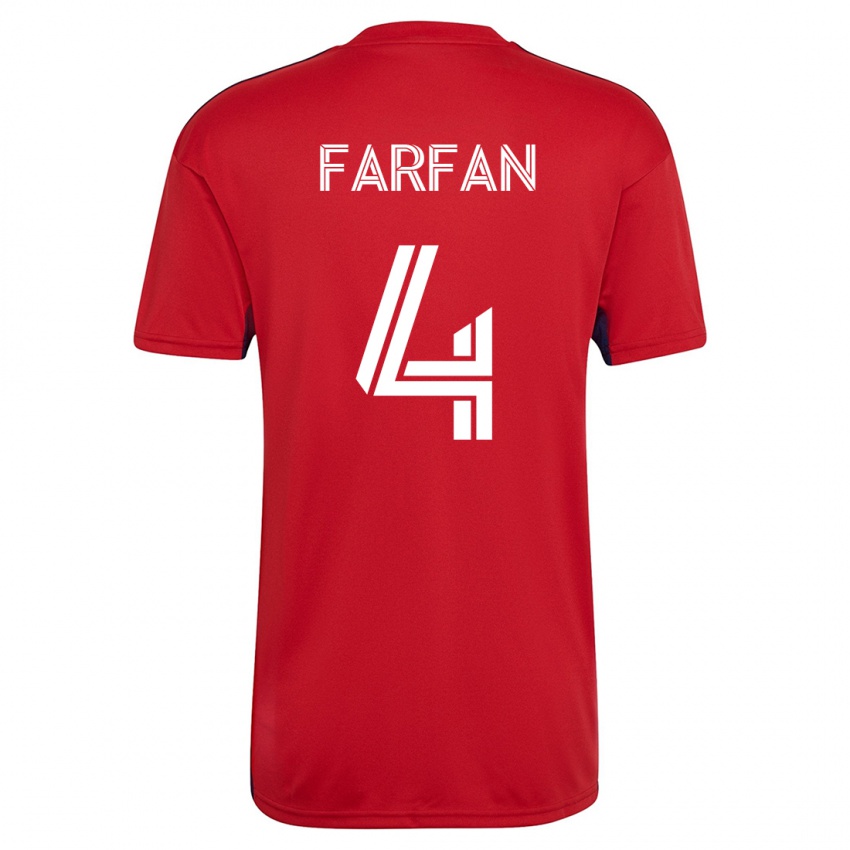 Homem Camisola Marco Farfán #4 Vermelho Principal 2023/24 Camisa