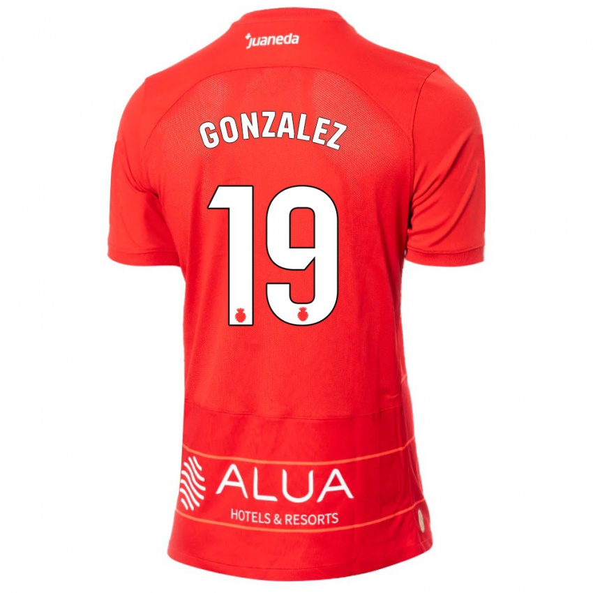 Homem Camisola Adrià González #19 Vermelho Principal 2023/24 Camisa