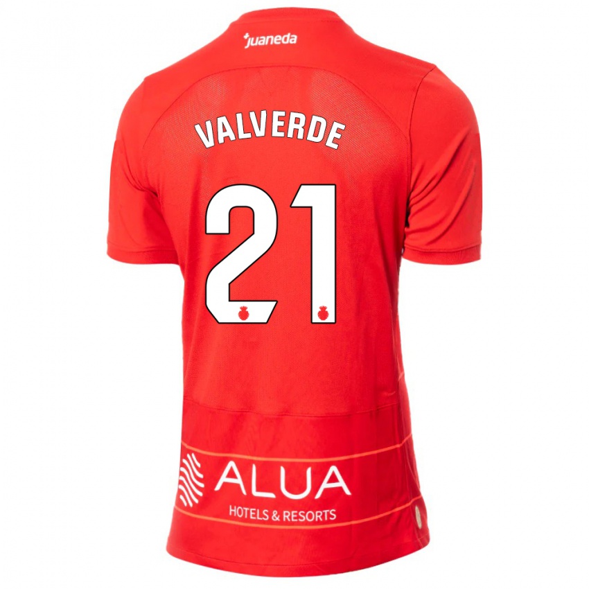 Homem Camisola David Valverde #21 Vermelho Principal 2023/24 Camisa