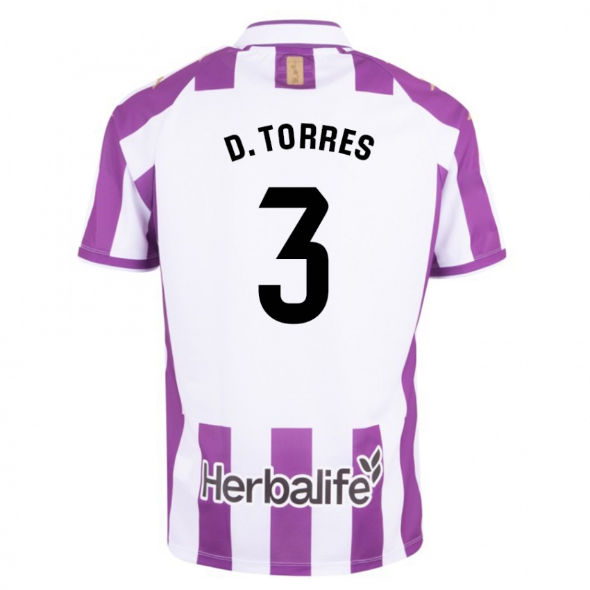 Homem Camisola David Torres #3 Roxo Principal 2023/24 Camisa