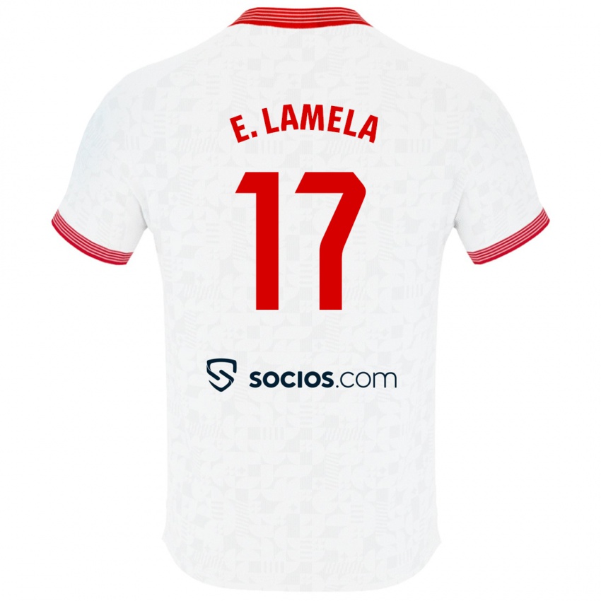 Homem Camisola Erik Lamela #17 Branco Principal 2023/24 Camisa