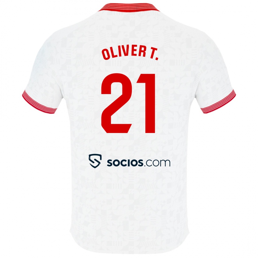 Homem Camisola Oliver Torres #21 Branco Principal 2023/24 Camisa