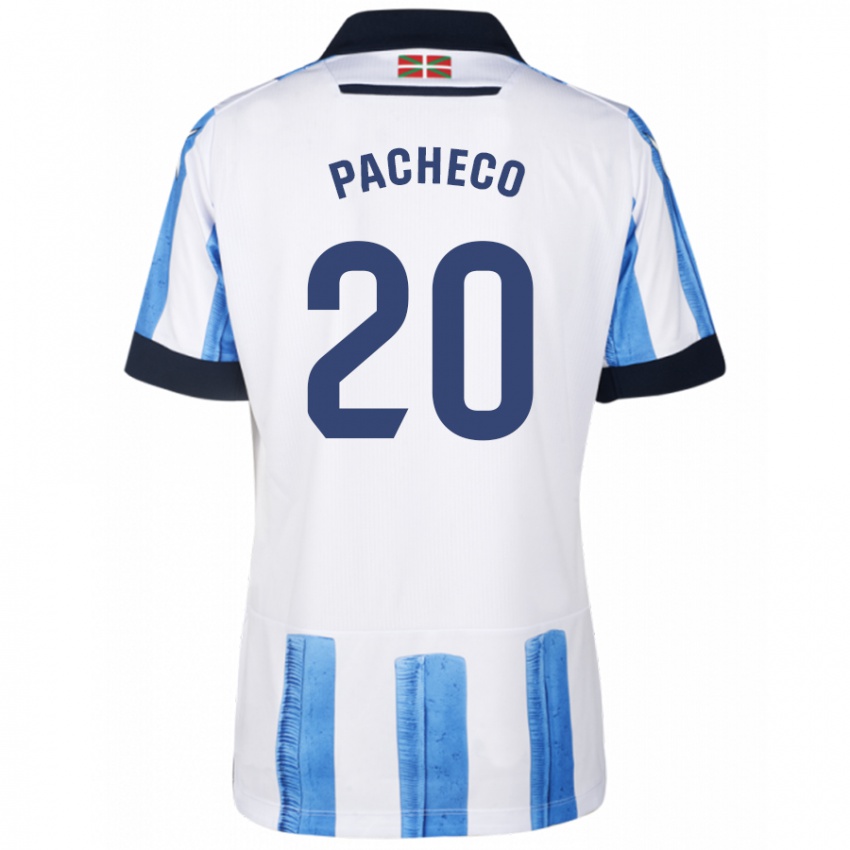 Homem Camisola Jon Pacheco #20 Branco Azulado Principal 2023/24 Camisa