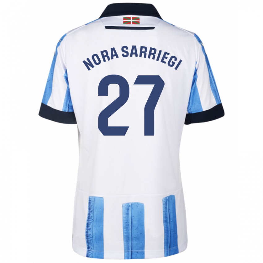 Homem Camisola Nora Sarriegi Galdos #27 Branco Azulado Principal 2023/24 Camisa