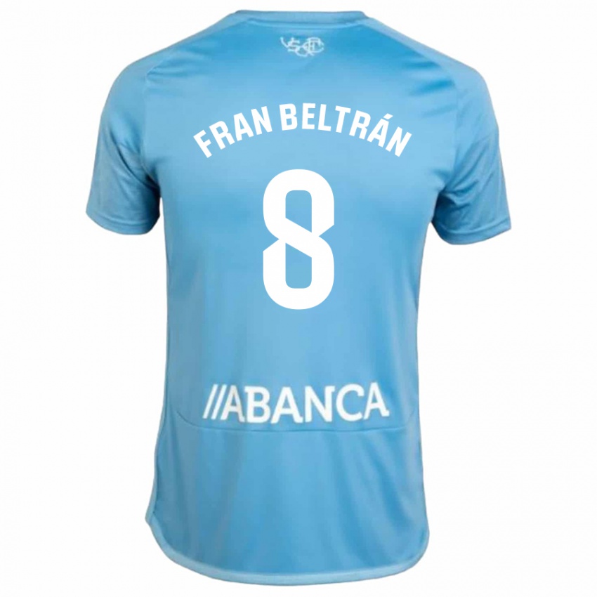 Homem Camisola Fran Beltran #8 Azul Principal 2023/24 Camisa