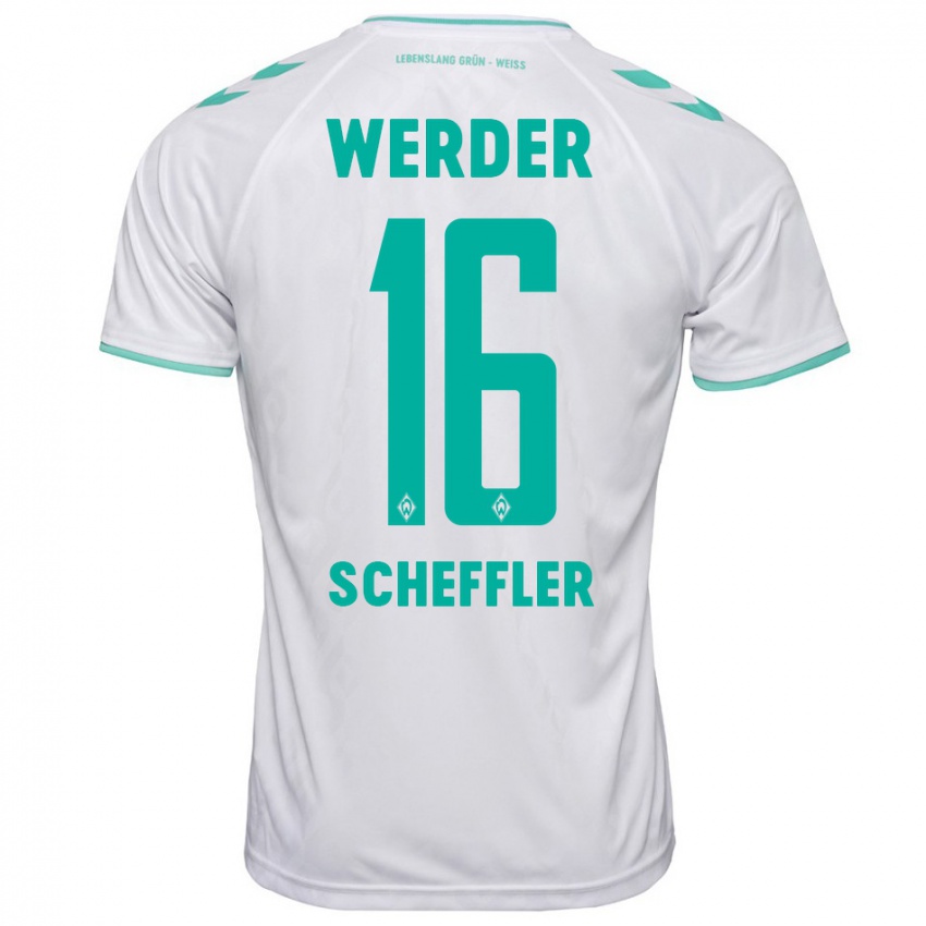 Homem Camisola Ian Scheffler #16 Branco Alternativa 2023/24 Camisa