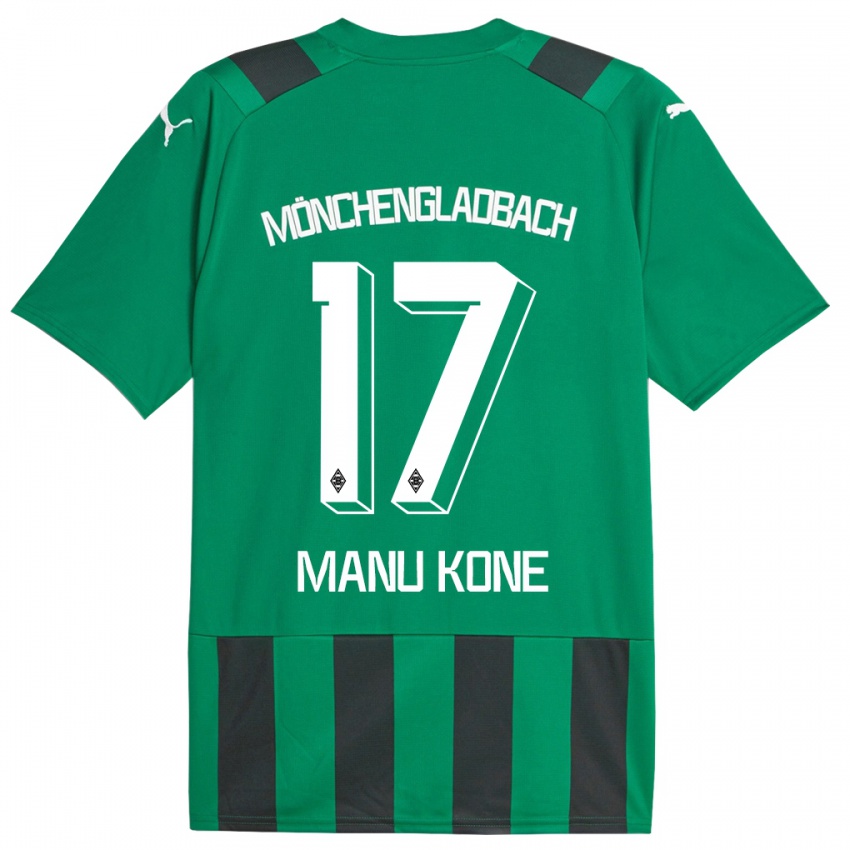 Homem Camisola Manu Kone #17 Preto Verde Alternativa 2023/24 Camisa