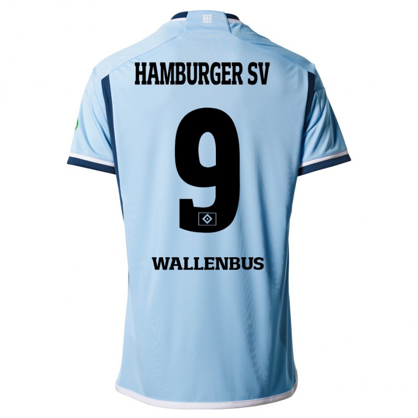 Homem Camisola Noah Wallenßus #9 Azul Alternativa 2023/24 Camisa