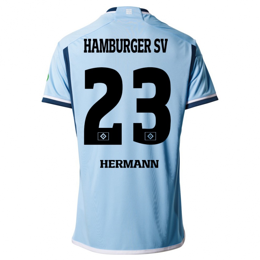 Homem Camisola Hannes Hermann #23 Azul Alternativa 2023/24 Camisa