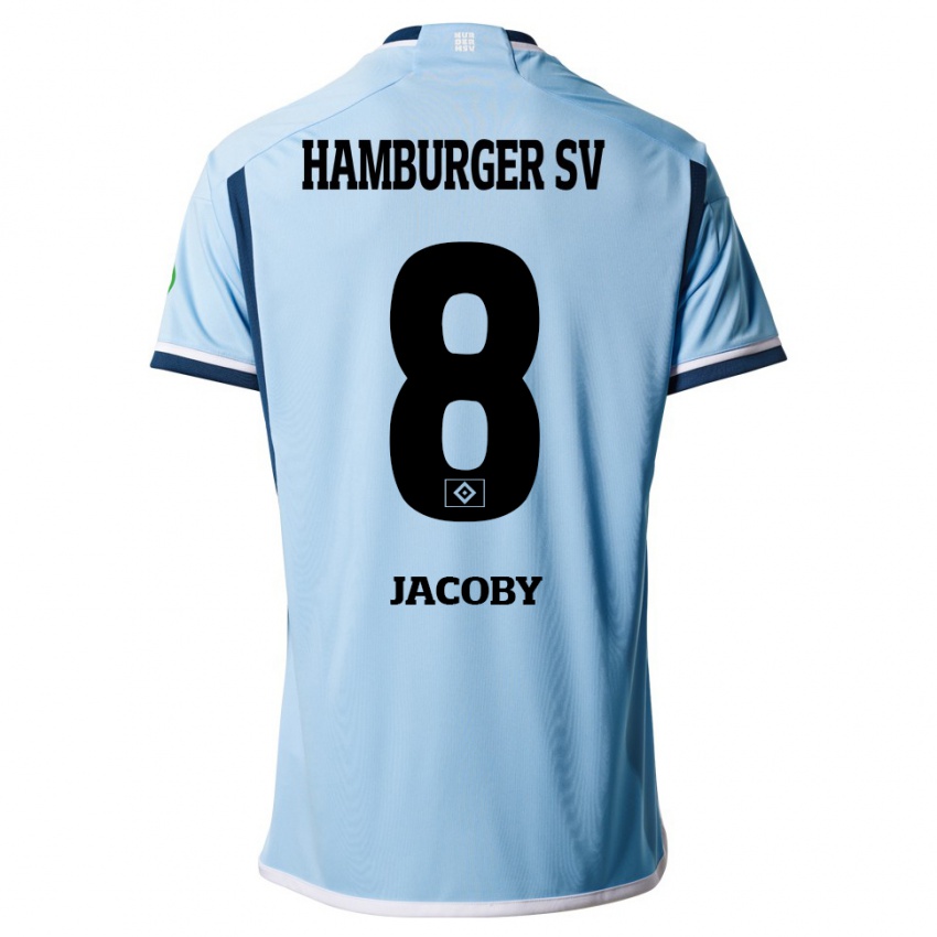 Homem Camisola Leandro Jacoby #8 Azul Alternativa 2023/24 Camisa