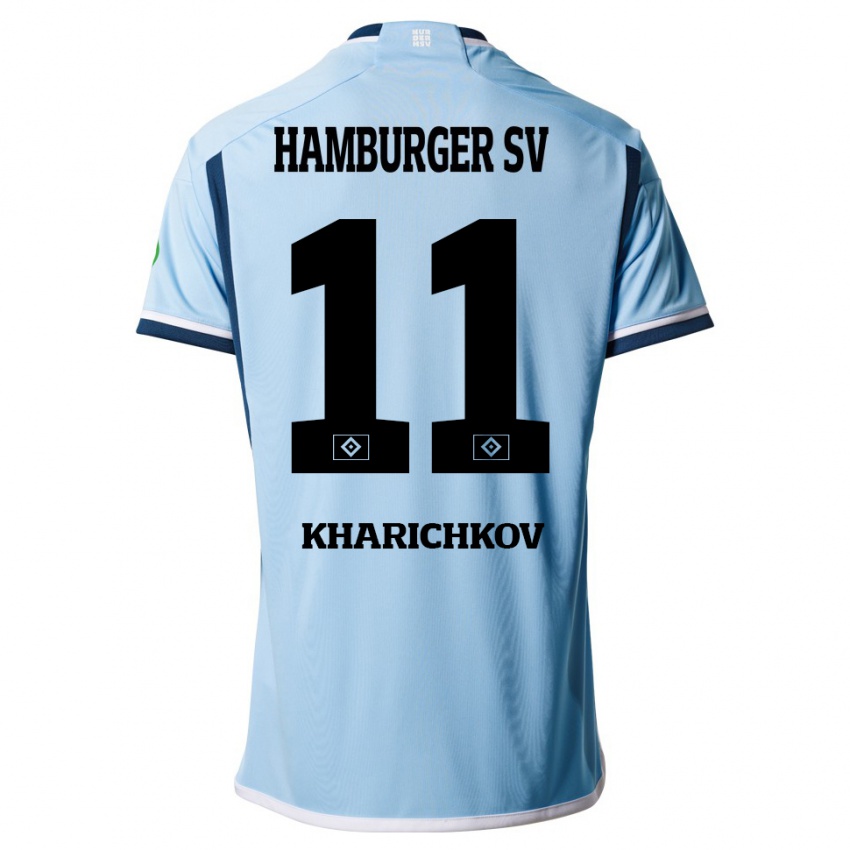 Homem Camisola Valentyn Kharichkov #11 Azul Alternativa 2023/24 Camisa