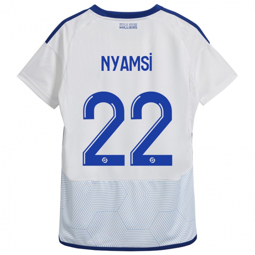 Homem Camisola Gerzino Nyamsi #22 Branco Alternativa 2023/24 Camisa