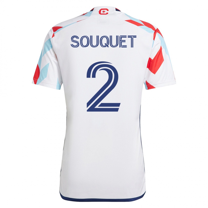 Homem Camisola Arnaud Souquet #2 Branco Azul Alternativa 2023/24 Camisa