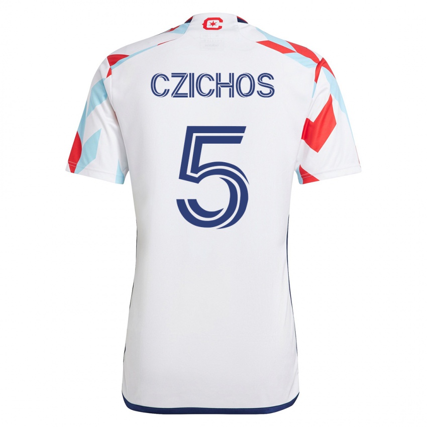 Homem Camisola Rafael Czichos #5 Branco Azul Alternativa 2023/24 Camisa