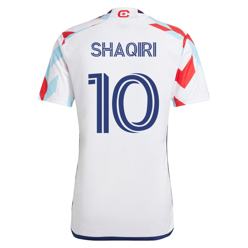 Homem Camisola Xherdan Shaqiri #10 Branco Azul Alternativa 2023/24 Camisa