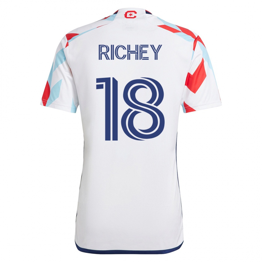 Homem Camisola Spencer Richey #18 Branco Azul Alternativa 2023/24 Camisa