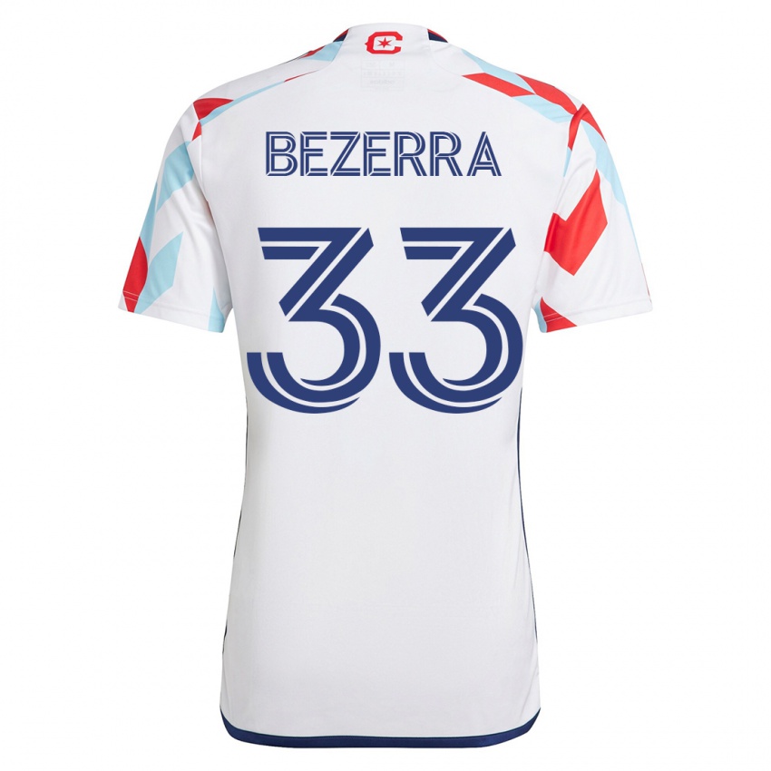 Homem Camisola Victor Bezerra #33 Branco Azul Alternativa 2023/24 Camisa