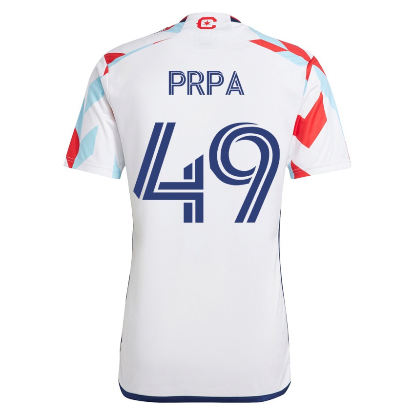 Homem Camisola Luka Prpa #49 Branco Azul Alternativa 2023/24 Camisa