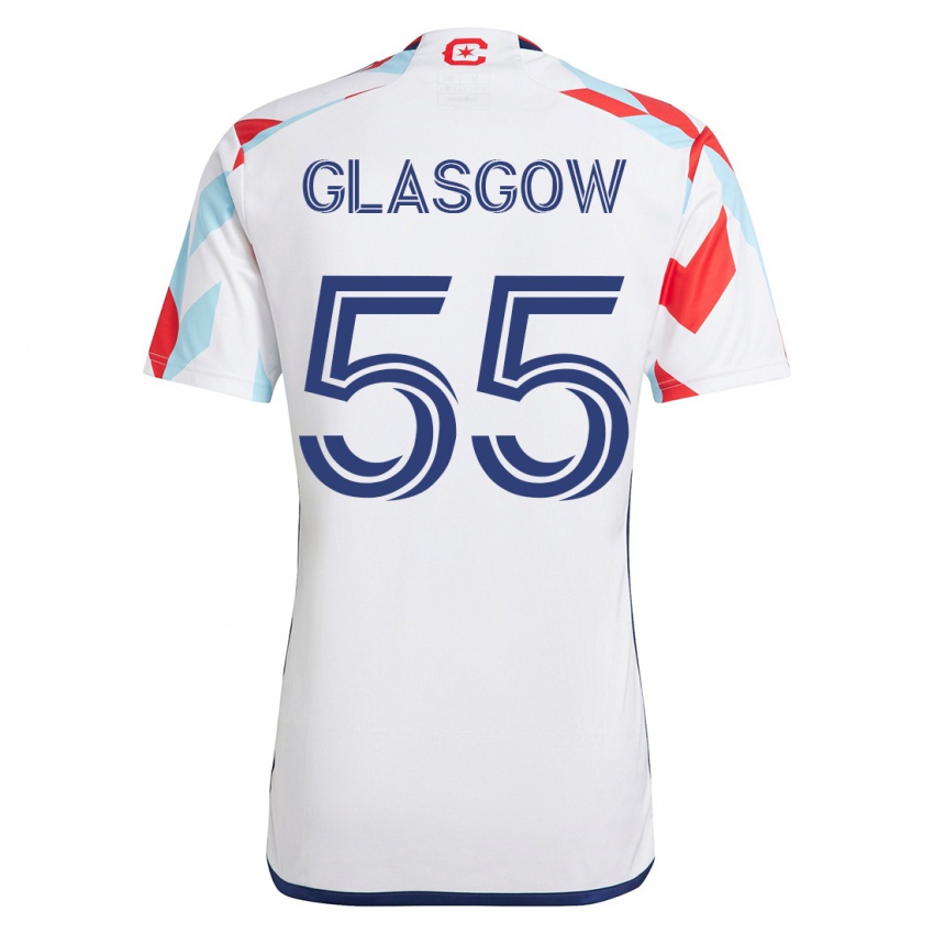 Homem Camisola Omari Glasgow #55 Branco Azul Alternativa 2023/24 Camisa